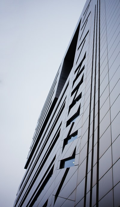 Black and white concrete building
